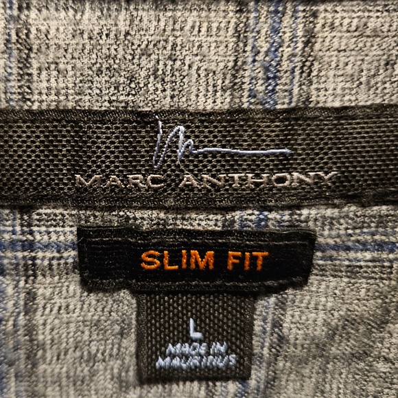 Marc Anthony Flannel Shirt Men's Size L Gray-blue Like New - Picture 3 of 4